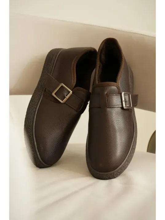 Kb-kx1 Kuback Kahve Cilt Kürklü Günlük Erkek Ayakkabı