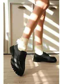 Kb-kx6 Kuback Kömür Cilt Bağcıklı Günlük Unisex Ayakkabı