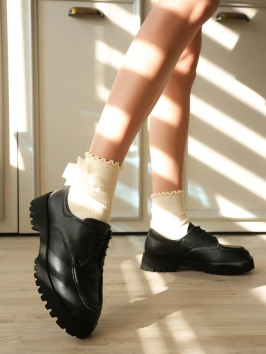 Kb-kx6 Kuback Kömür Cilt Bağcıklı Günlük Unisex Ayakkabı