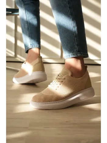 Kb-m101 Kuback Bej Triko Bağcıklı Günlük Erkek Ayakkabı