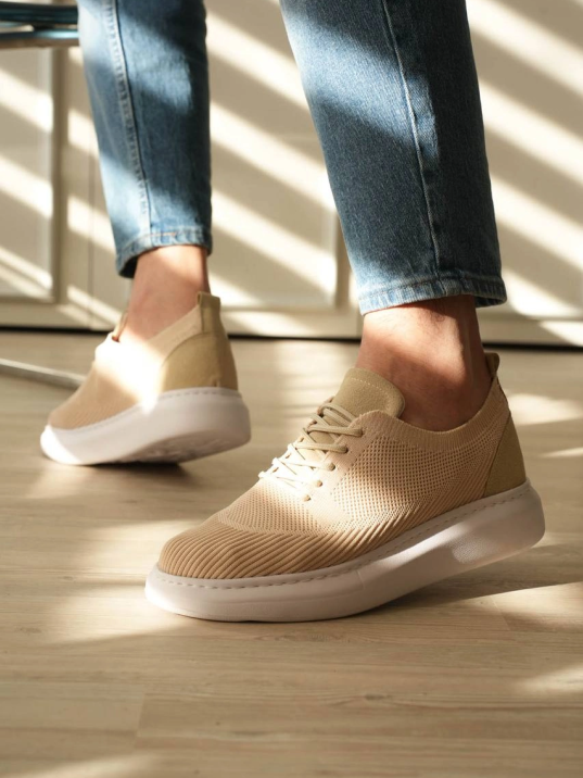 Kb-m101 Kuback Bej Triko Bağcıklı Günlük Erkek Ayakkabı