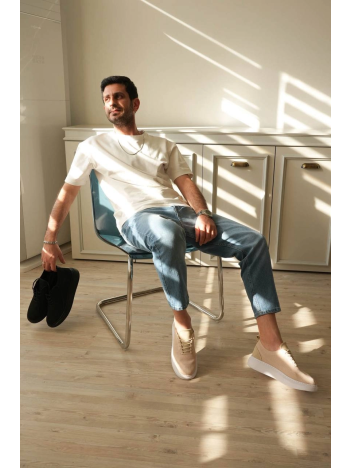 Kb-m101 Kuback Bej Triko Bağcıklı Günlük Erkek Ayakkabı