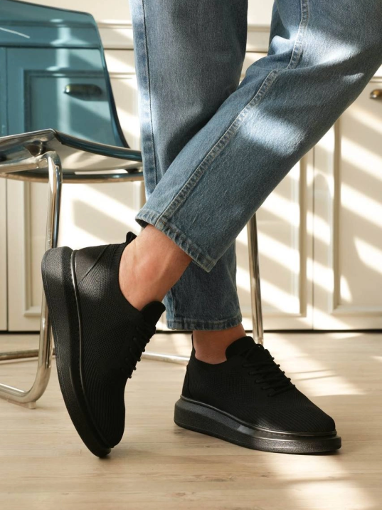 Kb-m101 Kuback Kömür Triko Bağcıklı Günlük Erkek Ayakkabı