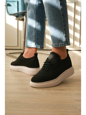 Kb-m101 Kuback Siyah Triko Bağcıklı Günlük Erkek Ayakkabı