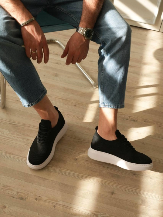 Kb-m101 Kuback Siyah Triko Bağcıklı Günlük Erkek Ayakkabı