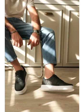 Kb-n2 Kuback Siyah Cilt Bağcıklı Günlük Erkek Ayakkabı