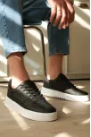 Kb-n2 Kuback Siyah Cilt Bağcıklı Günlük Erkek Ayakkabı