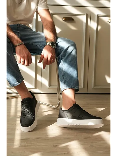 Kb-n2 Kuback Siyah Cilt Bağcıklı Günlük Erkek Ayakkabı