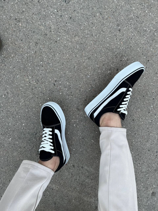 KB-V1 Kuback Siyah Beyaz Detaylı Günlük Erkek Ayakkabı