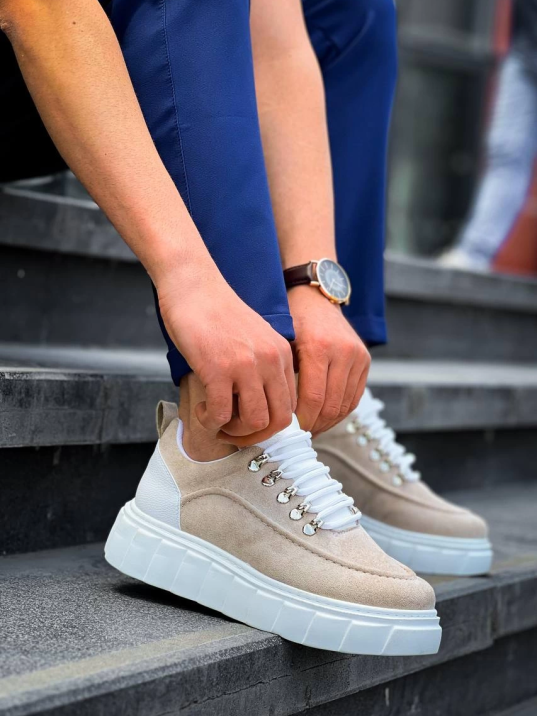 KB-X10 Kuback Bej Süet Beyaz Yüksek Taban Günlük Spor Ayakkabı KB-X10 Kuback Bej Süet Beyaz Yüksek Taban Günlük Spor Ayakkabı