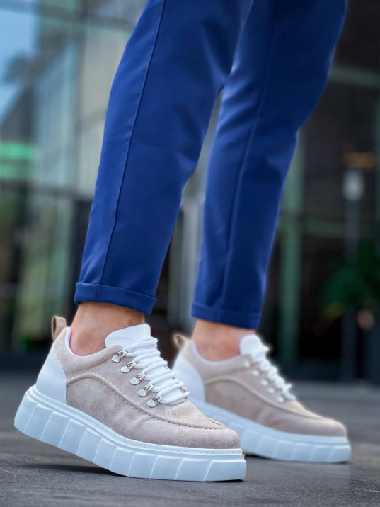 KB-X10 Kuback Bej Süet Beyaz Yüksek Taban Günlük Spor Ayakkabı KB-X10 Kuback Bej Süet Beyaz Yüksek Taban Günlük Spor Ayakkabı