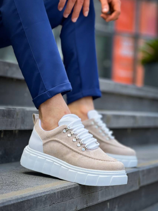 KB-X10 Kuback Bej Süet Beyaz Yüksek Taban Günlük Spor Ayakkabı KB-X10 Kuback Bej Süet Beyaz Yüksek Taban Günlük Spor Ayakkabı