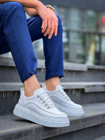 KB-X10 Kuback Beyaz Cilt  Beyaz Yüksek Taban Günlük Spor Ayakkabı KB-X10 Kuback Beyaz Cilt  Beyaz Yüksek Taban Günlük Spor Ayakkabı