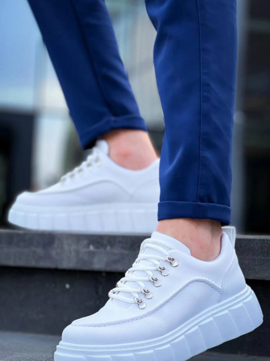 KB-X10 Kuback Beyaz Cilt  Beyaz Yüksek Taban Günlük Spor Ayakkabı KB-X10 Kuback Beyaz Cilt  Beyaz Yüksek Taban Günlük Spor Ayakkabı