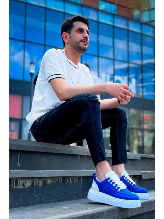 Kb-x10 Kuback Sax Süet Beyaz Yüksek Taban Günlük Spor Ayakkabı