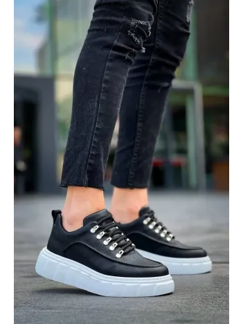 Kb-x10 Kuback Siyah Cilt Beyaz Yüksek Taban Günlük Spor Ayakkabı Kb-x10 Kuback Siyah Cilt Beyaz Yüksek Taban Günlük Spor Ayakkabı