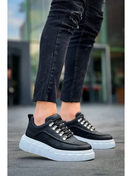 Kb-x10 Kuback Siyah Cilt Beyaz Yüksek Taban Günlük Spor Ayakkabı Kb-x10 Kuback Siyah Cilt Beyaz Yüksek Taban Günlük Spor Ayakkabı