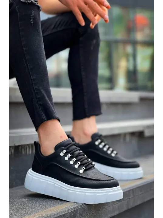 Kb-x10 Kuback Siyah Cilt Beyaz Yüksek Taban Günlük Spor Ayakkabı Kb-x10 Kuback Siyah Cilt Beyaz Yüksek Taban Günlük Spor Ayakkabı