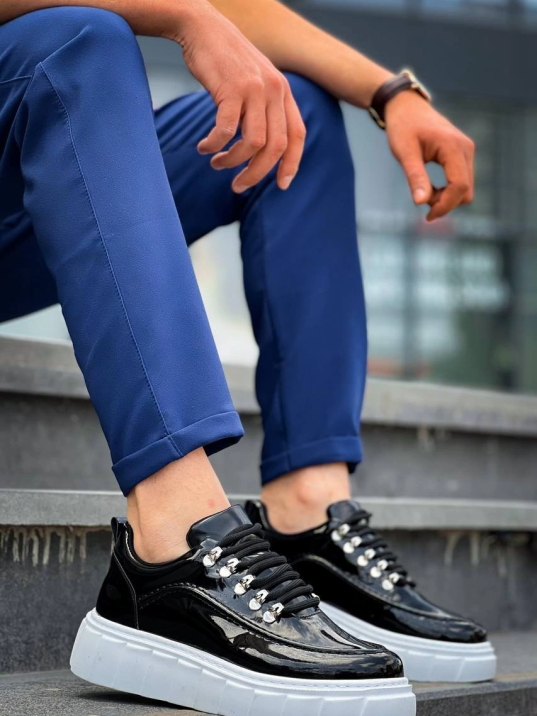 KB-X10 Kuback Siyah Rugan Beyaz Yüksek Taban Günlük Spor Ayakkabı KB-X10 Kuback Siyah Rugan Beyaz Yüksek Taban Günlük Spor Ayakkabı