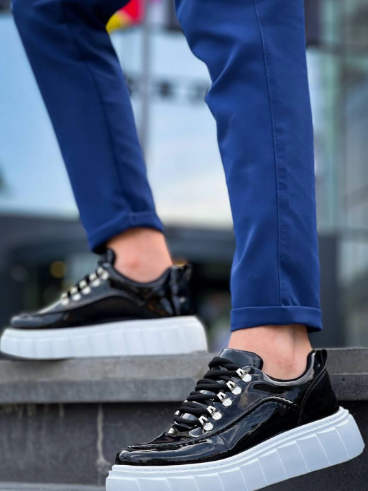 KB-X10 Kuback Siyah Rugan Beyaz Yüksek Taban Günlük Spor Ayakkabı KB-X10 Kuback Siyah Rugan Beyaz Yüksek Taban Günlük Spor Ayakkabı