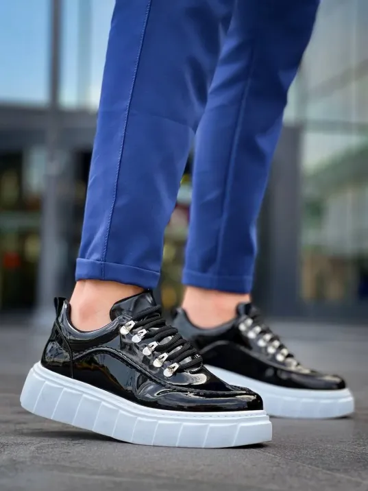 Kb-x10 Kuback Siyah Rugan Beyaz Yüksek Taban Günlük Spor Ayakkabı Kb-x10 Kuback Siyah Rugan Beyaz Yüksek Taban Günlük Spor Ayakkabı