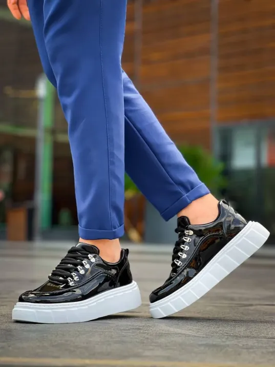 Kb-x10 Kuback Siyah Rugan Beyaz Yüksek Taban Günlük Spor Ayakkabı Kb-x10 Kuback Siyah Rugan Beyaz Yüksek Taban Günlük Spor Ayakkabı