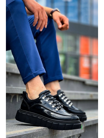 KB-X10 Kuback Siyah Rugan Siyah Yüksek Taban Günlük Spor Ayakkabı KB-X10 Kuback Siyah Rugan Siyah Yüksek Taban Günlük Spor Ayakkabı