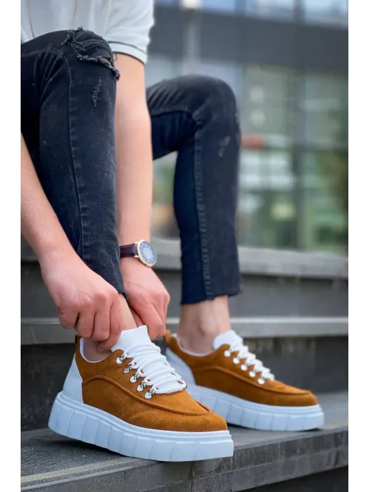 Kb-x10 Kuback Taba Süet Beyaz Yüksek Taban Günlük Spor Ayakkabı Kb-x10 Kuback Taba Süet Beyaz Yüksek Taban Günlük Spor Ayakkabı