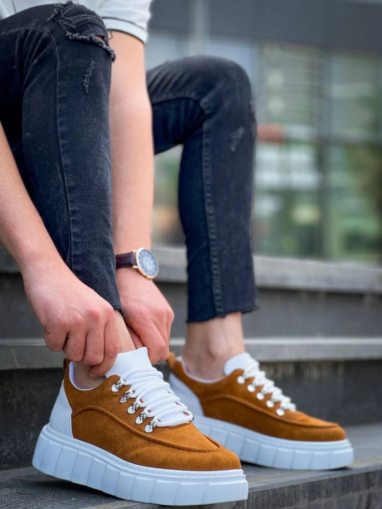 KB-X10 Kuback Taba Süet Beyaz Yüksek Taban Günlük Spor Ayakkabı KB-X10 Kuback Taba Süet Beyaz Yüksek Taban Günlük Spor Ayakkabı