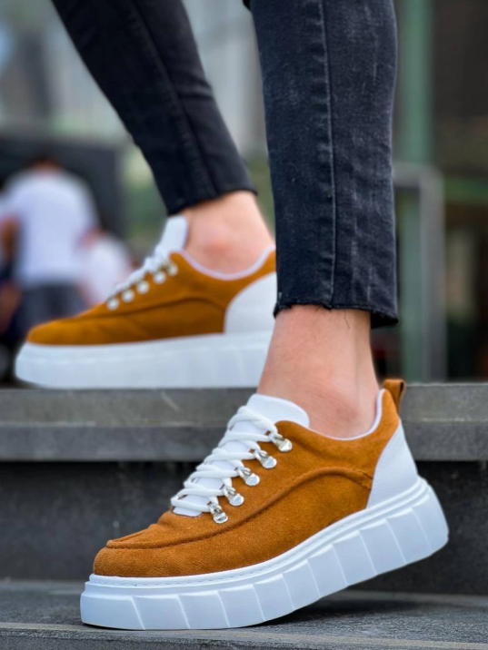 KB-X10 Kuback Taba Süet Beyaz Yüksek Taban Günlük Spor Ayakkabı KB-X10 Kuback Taba Süet Beyaz Yüksek Taban Günlük Spor Ayakkabı