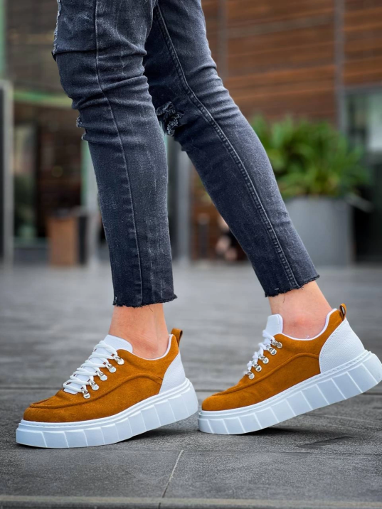 KB-X10 Kuback Taba Süet Beyaz Yüksek Taban Günlük Spor Ayakkabı KB-X10 Kuback Taba Süet Beyaz Yüksek Taban Günlük Spor Ayakkabı