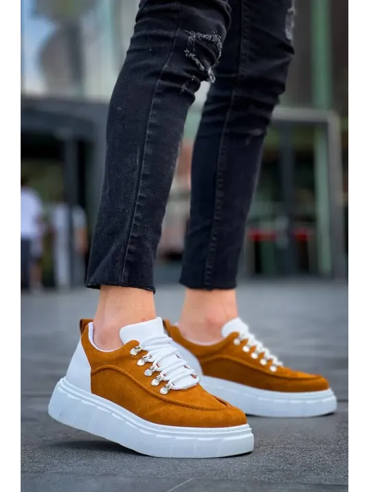 Kb-x10 Kuback Taba Süet Beyaz Yüksek Taban Günlük Spor Ayakkabı Kb-x10 Kuback Taba Süet Beyaz Yüksek Taban Günlük Spor Ayakkabı