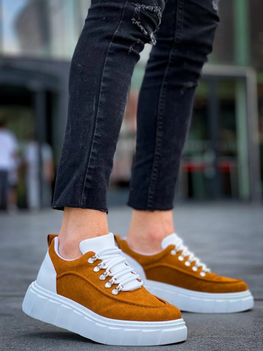 KB-X10 Kuback Taba Süet Beyaz Yüksek Taban Günlük Spor Ayakkabı KB-X10 Kuback Taba Süet Beyaz Yüksek Taban Günlük Spor Ayakkabı