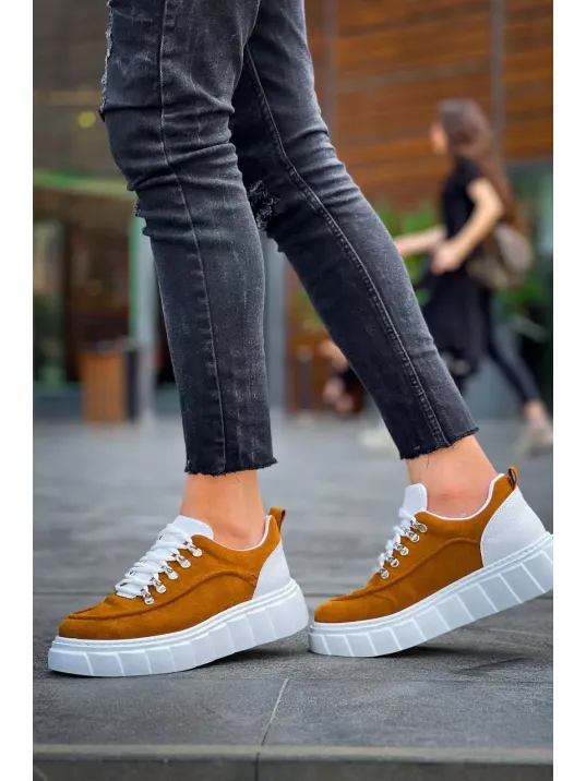 Kb-x10 Kuback Taba Süet Beyaz Yüksek Taban Günlük Spor Ayakkabı Kb-x10 Kuback Taba Süet Beyaz Yüksek Taban Günlük Spor Ayakkabı