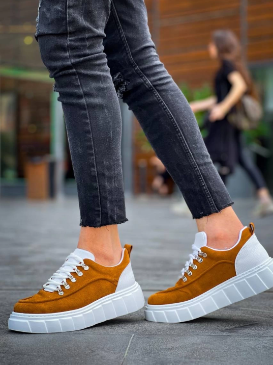 KB-X10 Kuback Taba Süet Beyaz Yüksek Taban Günlük Spor Ayakkabı KB-X10 Kuback Taba Süet Beyaz Yüksek Taban Günlük Spor Ayakkabı