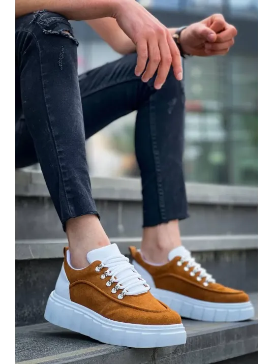 Kb-x10 Kuback Taba Süet Beyaz Yüksek Taban Günlük Spor Ayakkabı Kb-x10 Kuback Taba Süet Beyaz Yüksek Taban Günlük Spor Ayakkabı