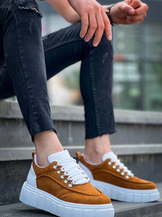 KB-X10 Kuback Taba Süet Beyaz Yüksek Taban Günlük Spor Ayakkabı KB-X10 Kuback Taba Süet Beyaz Yüksek Taban Günlük Spor Ayakkabı