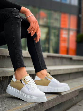 KB-X155 Kuback Beyaz Cilt Bej Süet Detaylı Beyaz Yüksek Taban Günlük Spor Ayakkabı KB-X155 Kuback Beyaz Cilt Bej Süet Detaylı Beyaz Yüksek Taban Günlük Spor Ayakkabı