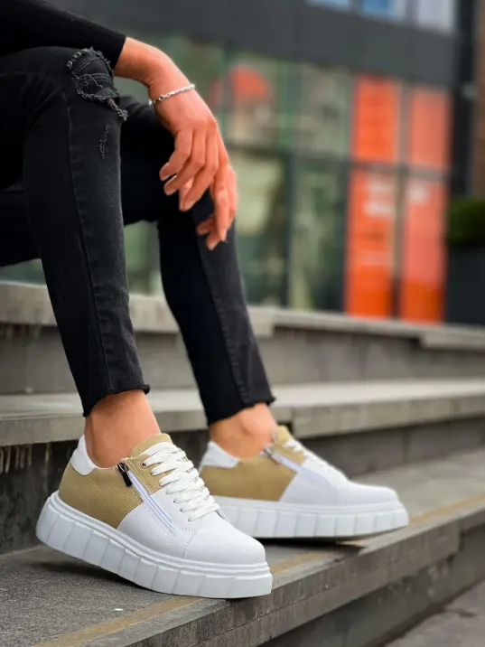 Kb-x155 Kuback Beyaz Cilt Bej Süet Detaylı Beyaz Yüksek Taban Günlük Spor Ayakkabı Kb-x155 Kuback Beyaz Cilt Bej Süet Detaylı Beyaz Yüksek Taban Günlük Spor Ayakkabı