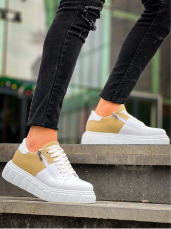 KB-X155 Kuback Beyaz Cilt Bej Süet Detaylı Beyaz Yüksek Taban Günlük Spor Ayakkabı KB-X155 Kuback Beyaz Cilt Bej Süet Detaylı Beyaz Yüksek Taban Günlük Spor Ayakkabı