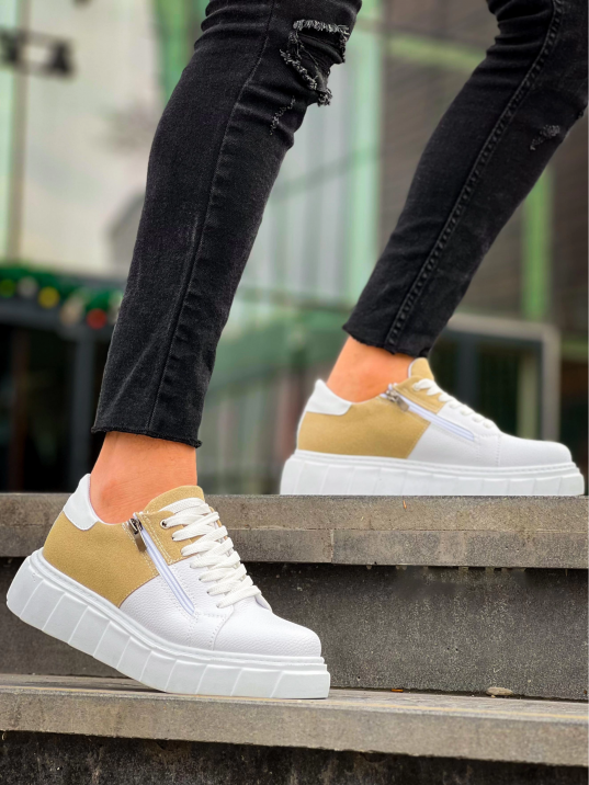 KB-X155 Kuback Beyaz Cilt Bej Süet Detaylı Beyaz Yüksek Taban Günlük Spor Ayakkabı KB-X155 Kuback Beyaz Cilt Bej Süet Detaylı Beyaz Yüksek Taban Günlük Spor Ayakkabı