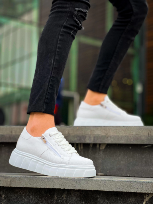 KB-X155 Kuback Beyaz Cilt Detaylı Beyaz Yüksek Taban Günlük Spor Ayakkabı KB-X155 Kuback Beyaz Cilt Detaylı Beyaz Yüksek Taban Günlük Spor Ayakkabı