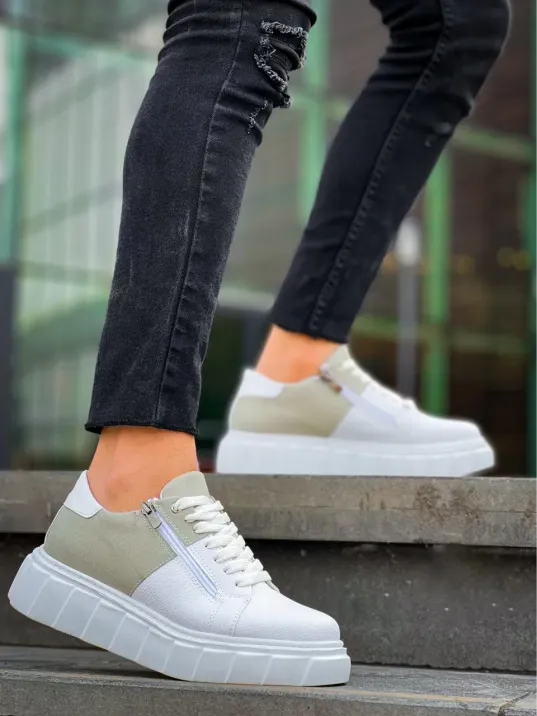 Kb-x155 Kuback Beyaz Cilt Gri Süet Detaylı Beyaz Yüksek Taban Günlük Spor Ayakkabı Kb-x155 Kuback Beyaz Cilt Gri Süet Detaylı Beyaz Yüksek Taban Günlük Spor Ayakkabı