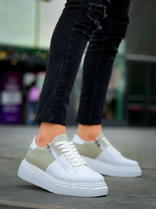 Kb-x155 Kuback Beyaz Cilt Gri Süet Detaylı Beyaz Yüksek Taban Günlük Spor Ayakkabı Kb-x155 Kuback Beyaz Cilt Gri Süet Detaylı Beyaz Yüksek Taban Günlük Spor Ayakkabı