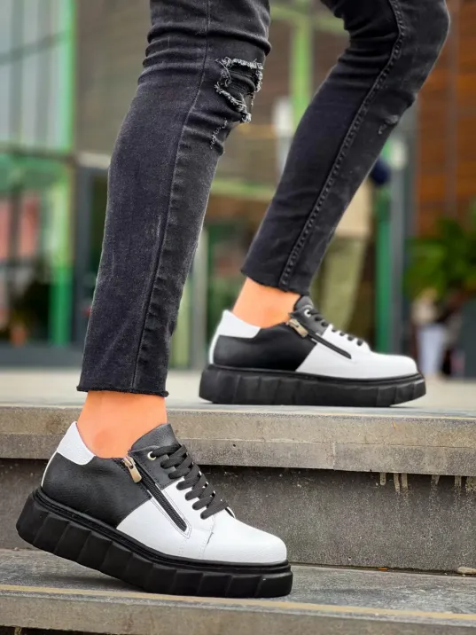 Kb-x155 Kuback Beyaz Cilt Siyah Cilt Detaylı Siyah Yüksek Taban Günlük Spor Ayakkabı Kb-x155 Kuback Beyaz Cilt Siyah Cilt Detaylı Siyah Yüksek Taban Günlük Spor Ayakkabı