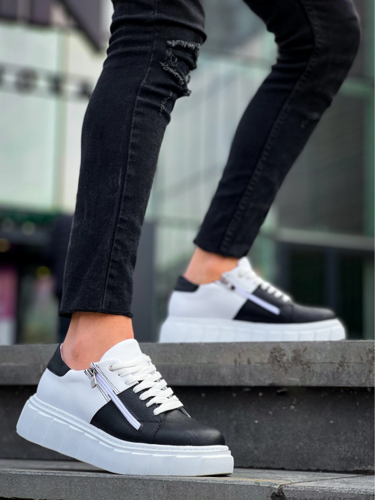 KB-X155 Kuback Siyah Cilt Beyaz Cilt Detaylı Beyaz Yüksek Taban Günlük Spor Ayakkabı KB-X155 Kuback Siyah Cilt Beyaz Cilt Detaylı Beyaz Yüksek Taban Günlük Spor Ayakkabı