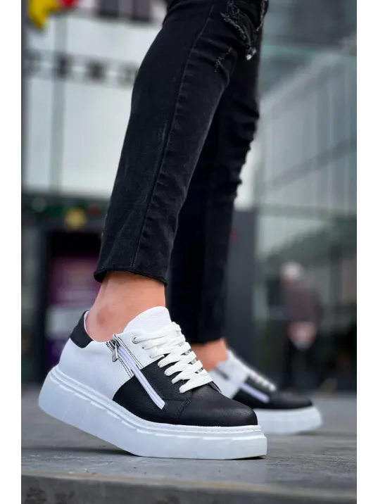 Kb-x155 Kuback Siyah Cilt Beyaz Cilt Detaylı Beyaz Yüksek Taban Günlük Spor Ayakkabı Kb-x155 Kuback Siyah Cilt Beyaz Cilt Detaylı Beyaz Yüksek Taban Günlük Spor Ayakkabı