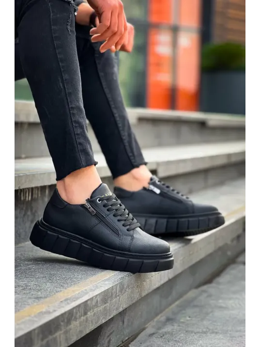 Kb-x155 Kuback Siyah Cilt Detaylı Siyah Yüksek Taban Günlük Spor Ayakkabı Kb-x155 Kuback Siyah Cilt Detaylı Siyah Yüksek Taban Günlük Spor Ayakkabı