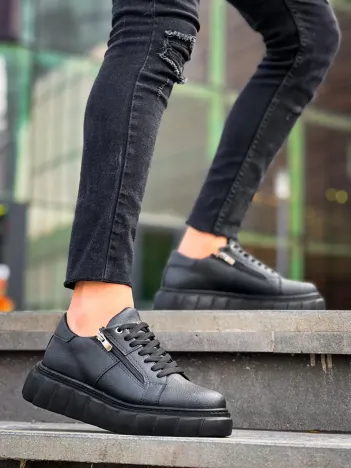 Kb-x155 Kuback Siyah Cilt Detaylı Siyah Yüksek Taban Günlük Spor Ayakkabı Kb-x155 Kuback Siyah Cilt Detaylı Siyah Yüksek Taban Günlük Spor Ayakkabı