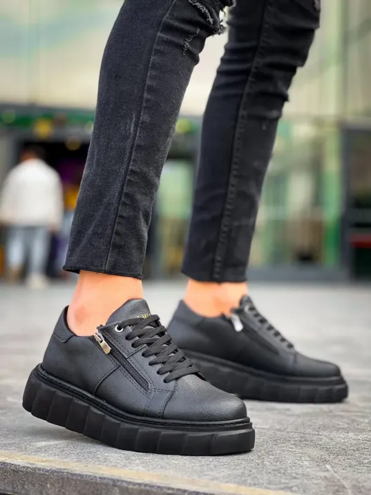 Kb-x155 Kuback Siyah Cilt Detaylı Siyah Yüksek Taban Günlük Spor Ayakkabı Kb-x155 Kuback Siyah Cilt Detaylı Siyah Yüksek Taban Günlük Spor Ayakkabı